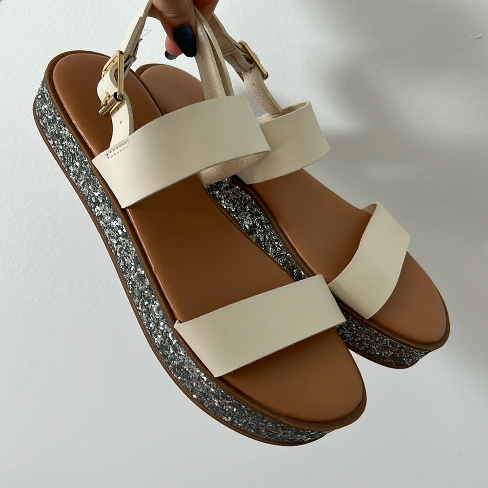 J Crew Sandals with glitter